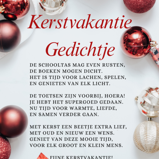 Kerstvakantie Gedichtje